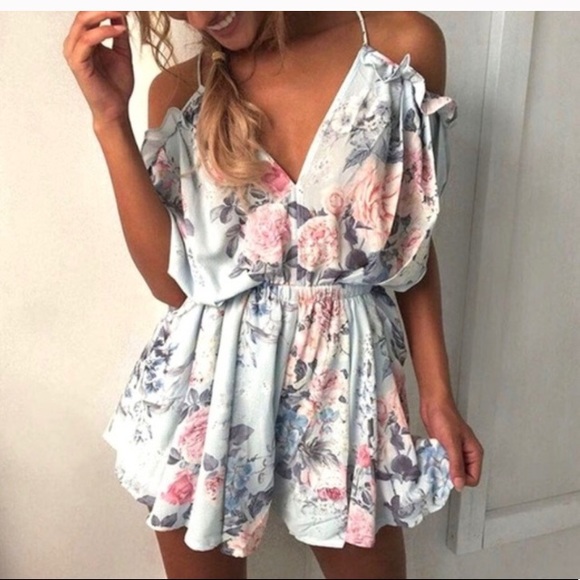 Pants - LAST TWO!  Floral Ruffle Romper